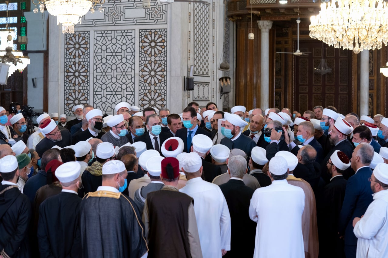 الرئيس الاسد يصلي صلاة عيد الفطر السعيد في رحاب الجامع الأموي صباح اليوم