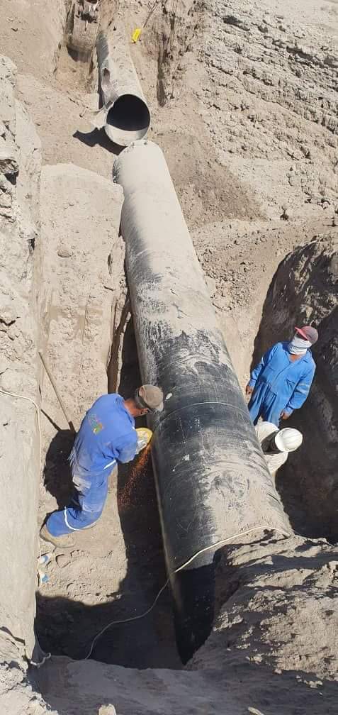 عودة الغاز إلى خط الغاز العربي بعد إتمام إصلاحه من قبل الفنيين في وزارة النفط