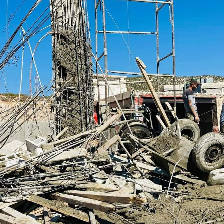 انهيار مبنى قيد الإنشاء في ريف مصياف